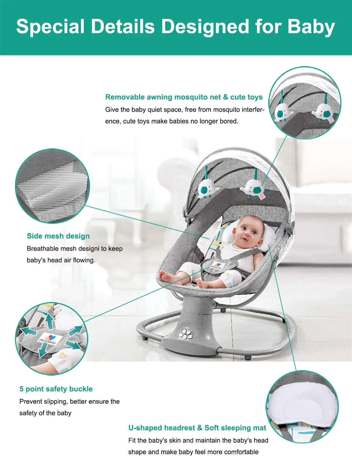 TheKidCaddy™ LullaNest - Smart Electric Swing Bed for toddlers